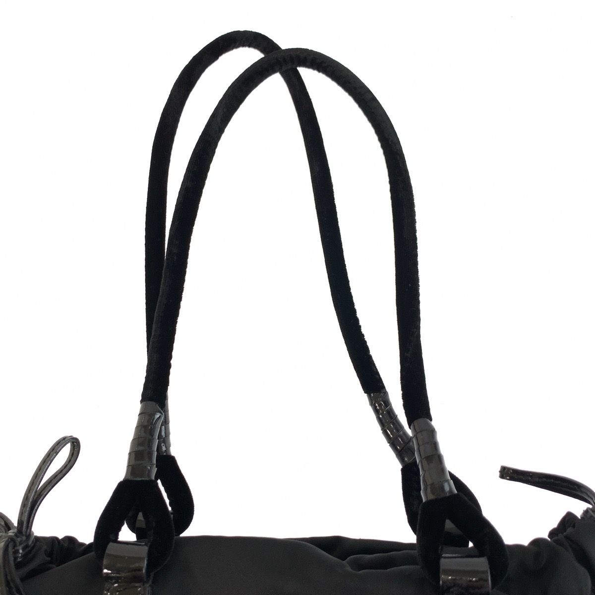 Prada Tessuto Black Silver Nylon Tote Shoulder Bag — view 7