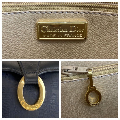 Dior Vintage Trotter Navy Gold Handbag — view 3