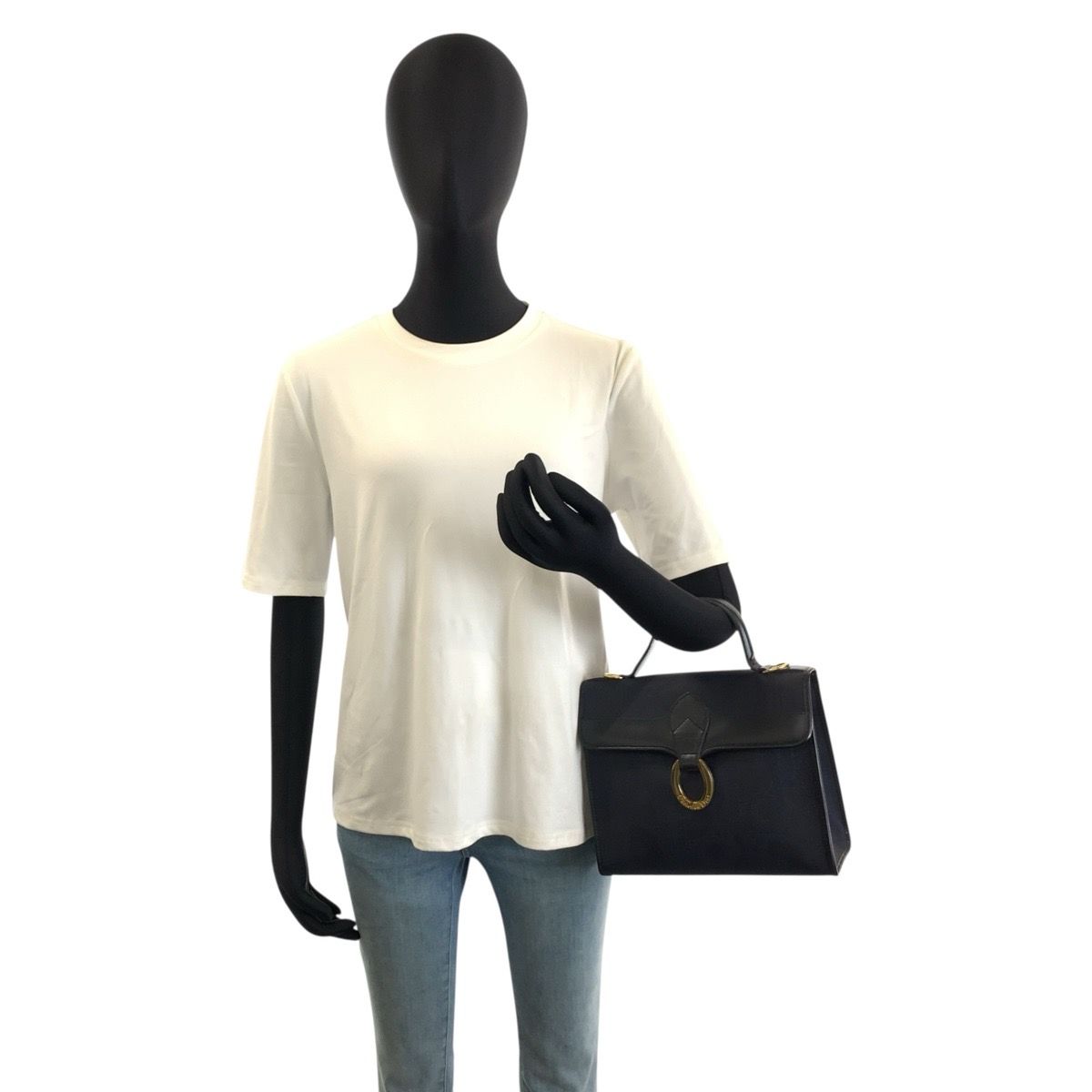 Dior Vintage Trotter Navy Gold Handbag — view 6