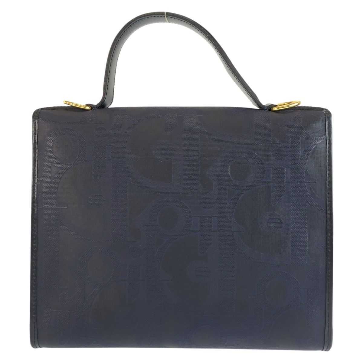 Dior Vintage Trotter Navy Gold Handbag — view 2