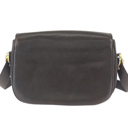 Celine Vintage Horse Carriage Brown Dark Gold Leather Shoulder Bag Pochette — view 2