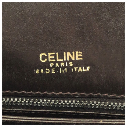 Celine Vintage Horse Carriage Brown Dark Gold Leather Shoulder Bag Pochette — view 4