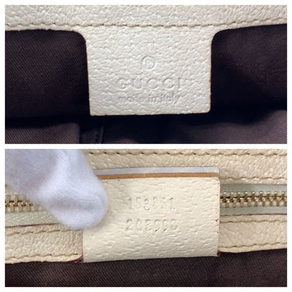 Gucci Beige Ivory Gold GG Canvas Leather Tote Shoulder Bag — view 3