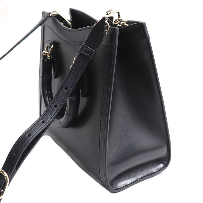 Gucci Diana Medium Bamboo Tote Bag Black — view 2