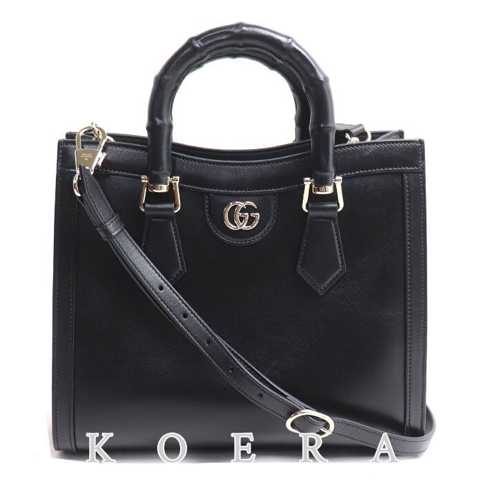 Gucci Diana Medium Bamboo Tote Bag Black