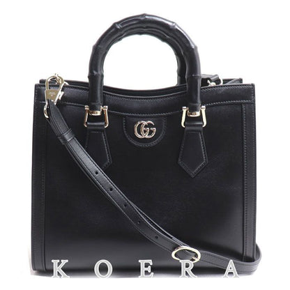 Gucci Diana Medium Bamboo Tote Bag Black