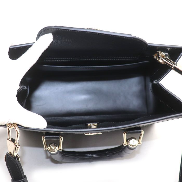 Gucci Diana Medium Bamboo Tote Bag Black — view 4