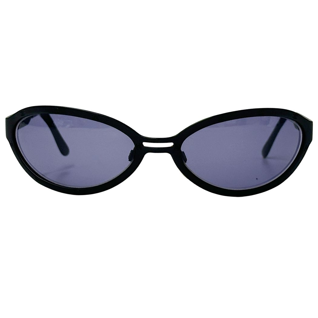 Chanel Sunglasses CC Logo Black Oval Eyewear — view 2