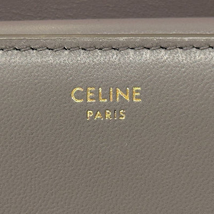 Celine Wallet Triomphe Bifold Leather Gray Gold Mini Small — view 8