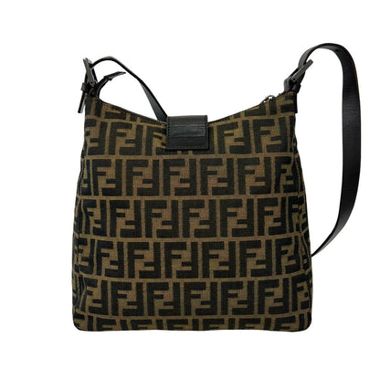 Fendi Vintage Zucca FF Pattern Canvas Leather Shoulder Bag Tote Brown — view 3