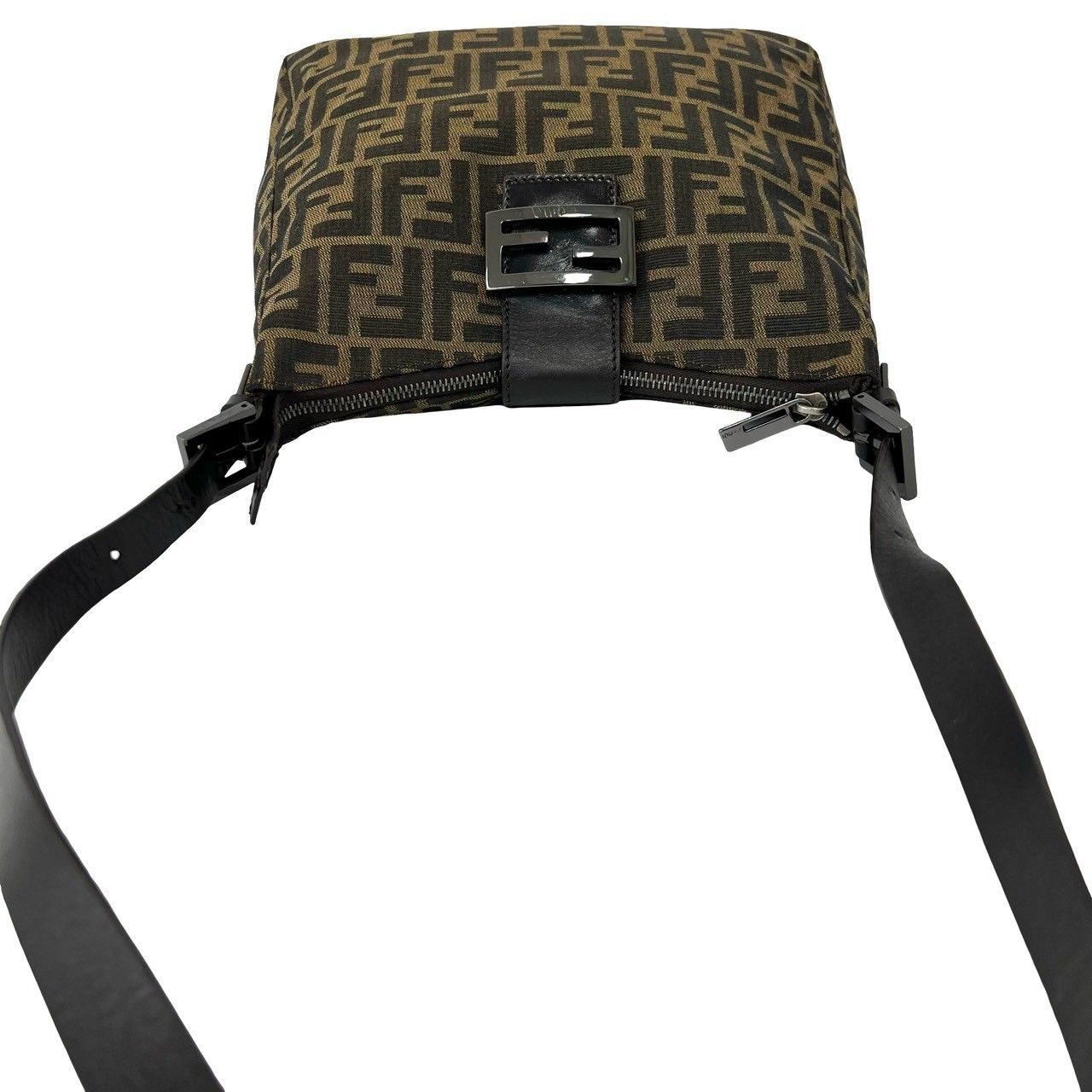 Fendi Vintage Zucca FF Pattern Canvas Leather Shoulder Bag Tote Brown — view 4