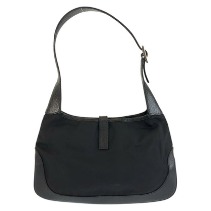 Gucci Jackie Black Silver Nylon Leather Shoulder Bag — view 2