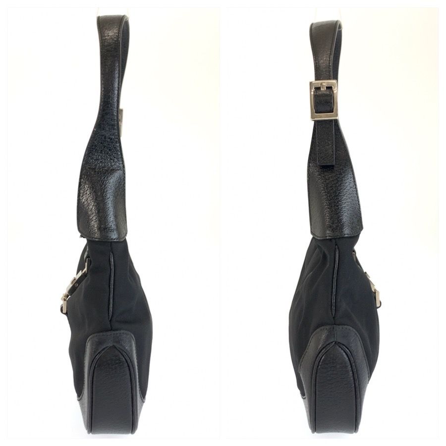 Gucci Jackie Black Silver Nylon Leather Shoulder Bag — view 7