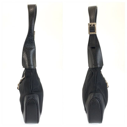 Gucci Jackie Black Silver Nylon Leather Shoulder Bag — view 7