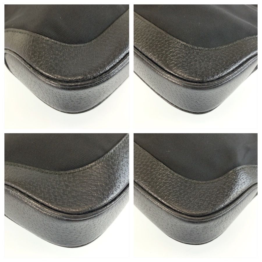Gucci Jackie Black Silver Nylon Leather Shoulder Bag — view 4