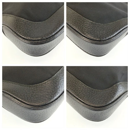 Gucci Jackie Black Silver Nylon Leather Shoulder Bag — view 4