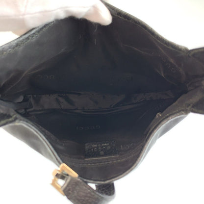 Gucci Jackie Black Silver Nylon Leather Shoulder Bag — view 8