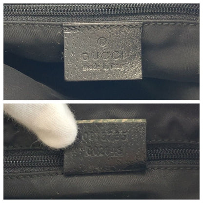 Gucci Jackie Black Silver Nylon Leather Shoulder Bag — view 3