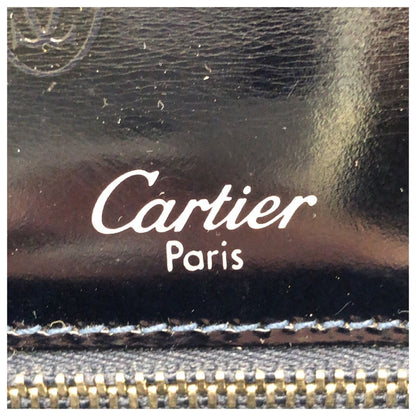 Cartier Vintage Happy Birthday Navy Dark Patent Leather Handbag — view 4