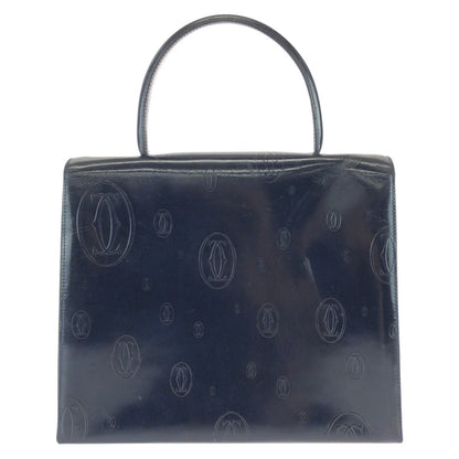 Cartier Vintage Happy Birthday Navy Dark Patent Leather Handbag — view 2