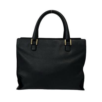 Loewe Vintage Anagram Logo Embossed Leather Tote Bag Black — view 3