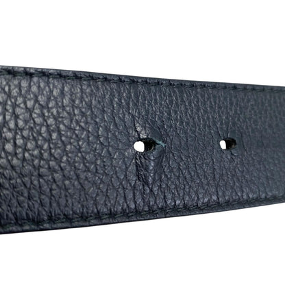 Dior Belt CD Logo Leather Navy Silver — view 6