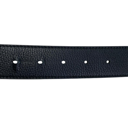 Dior Belt CD Logo Leather Navy Silver — view 5