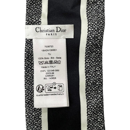 Dior Silk Calfskin Mitzah 30 Montaigne Houndstooth Logo Black White Handbag — view 6