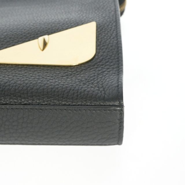 Fendi Monster Star Leather Clutch Black — view 7
