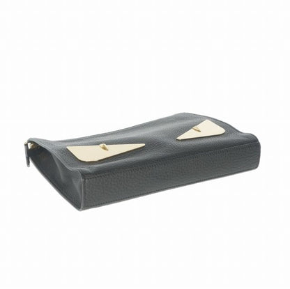 Fendi Monster Star Leather Clutch Black — view 3