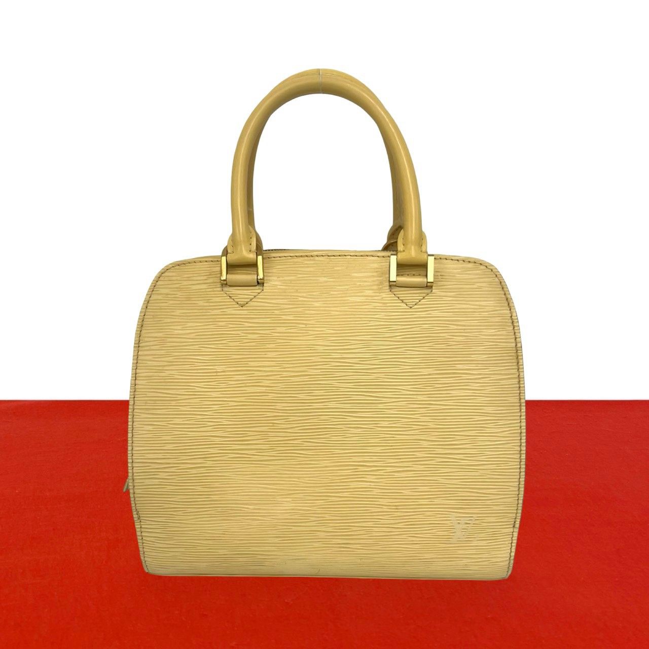 Louis Vuitton Vintage Pont Neuf Epi Leather Handbag Cream Yellow Vanilla