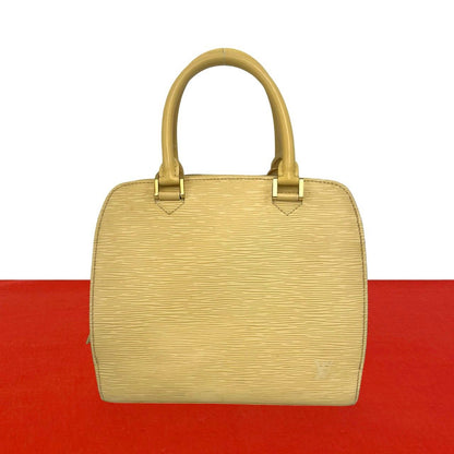 Louis Vuitton Vintage Pont Neuf Epi Leather Handbag Cream Yellow Vanilla