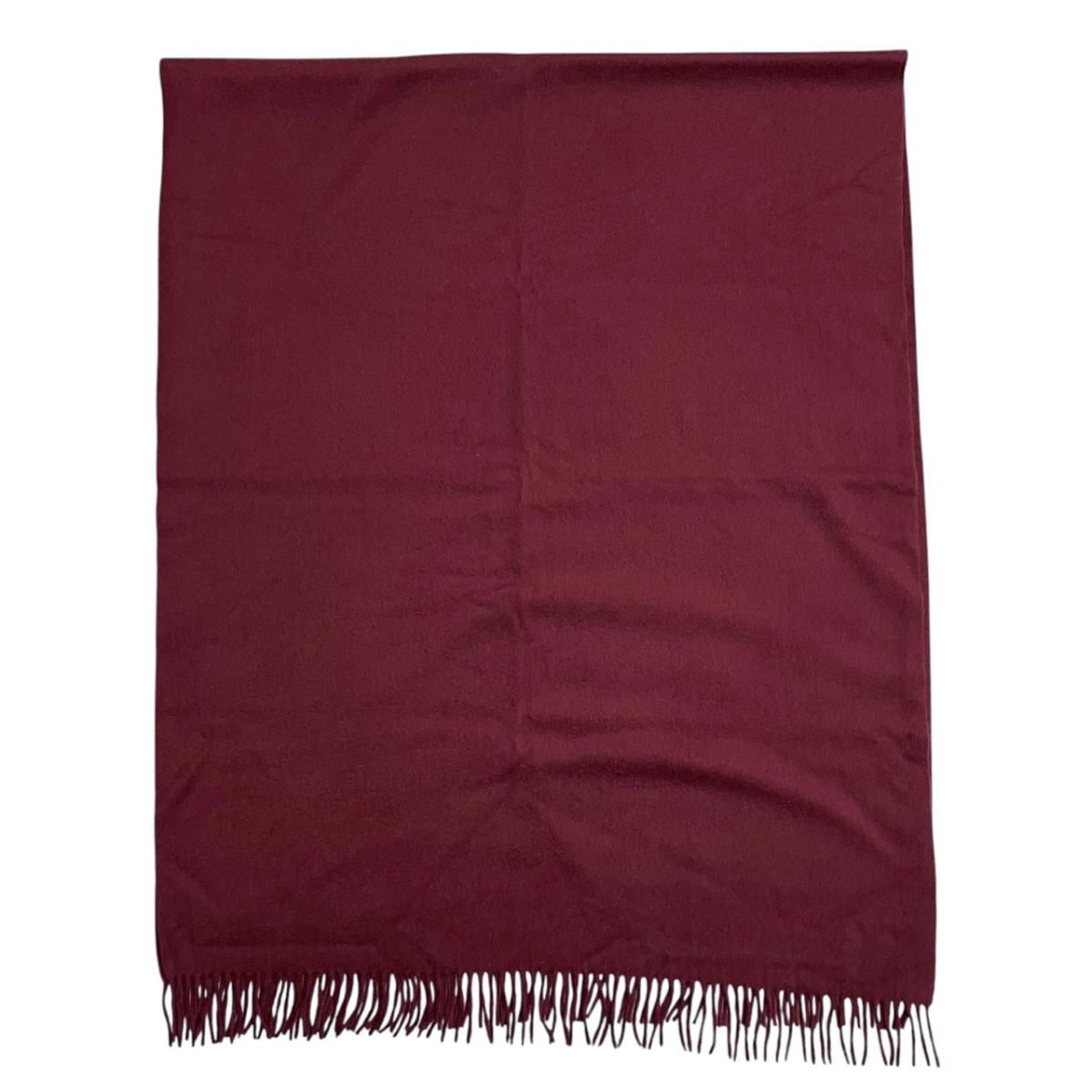 Louis Vuitton Scarf Shawl Logo Fringe Cashmere Bordeaux — view 5