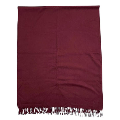 Louis Vuitton Scarf Shawl Logo Fringe Cashmere Bordeaux — view 5