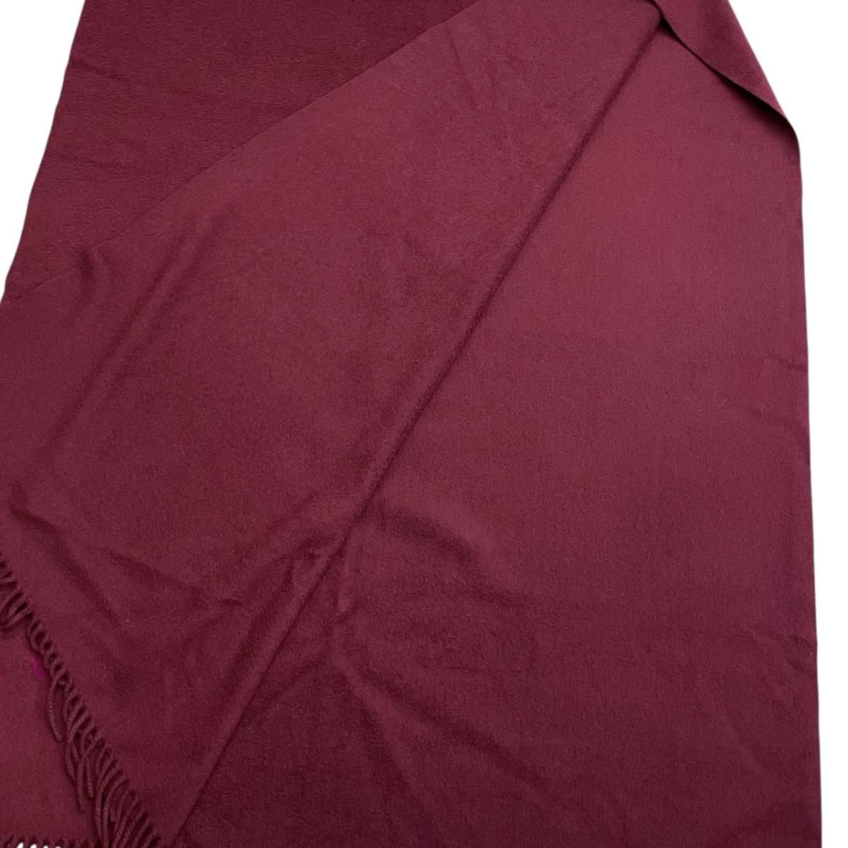 Louis Vuitton Scarf Shawl Logo Fringe Cashmere Bordeaux — view 6
