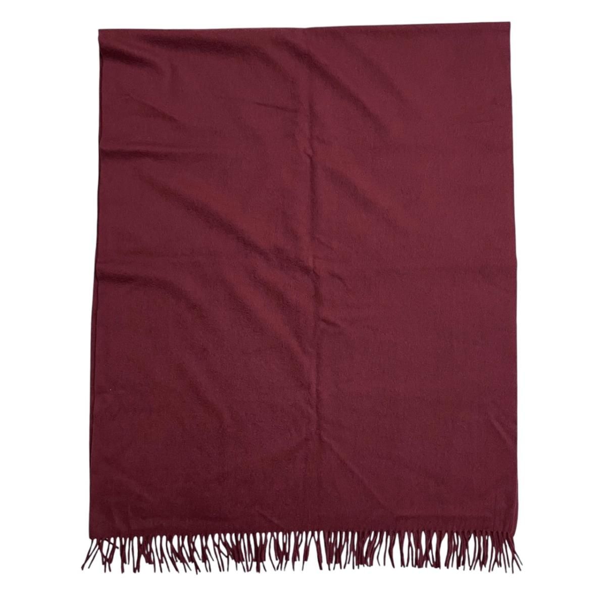 Louis Vuitton Scarf Shawl Logo Fringe Cashmere Bordeaux — view 4