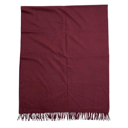 Louis Vuitton Scarf Shawl Logo Fringe Cashmere Bordeaux — view 4