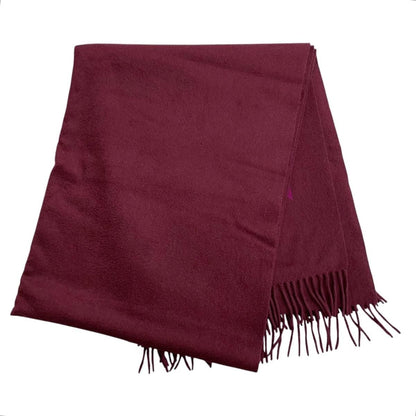 Louis Vuitton Scarf Shawl Logo Fringe Cashmere Bordeaux — view 2