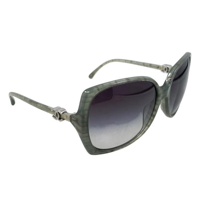Chanel Sunglasses CC Logo Acetate Green Silver Eyewear — view 2