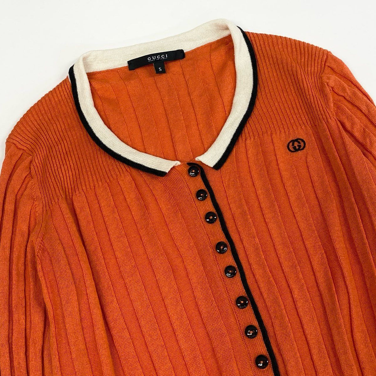 Gucci Tom Ford Era Rib Knit Long Sleeve Cardigan Interlocking G Logo Embroidery S — view 4