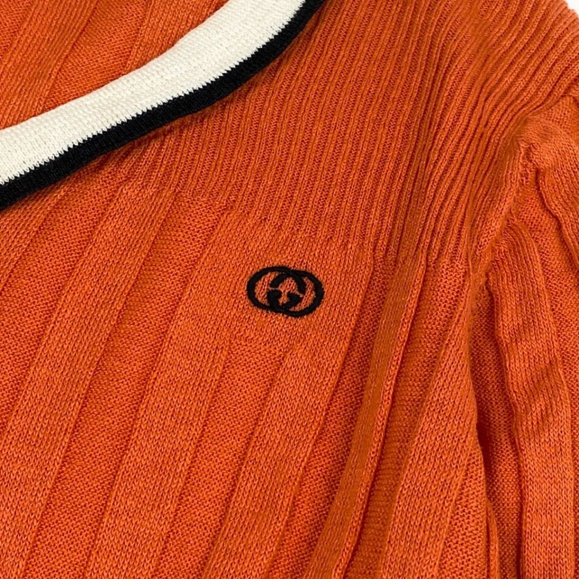 Gucci Tom Ford Era Rib Knit Long Sleeve Cardigan Interlocking G Logo Embroidery S — view 6