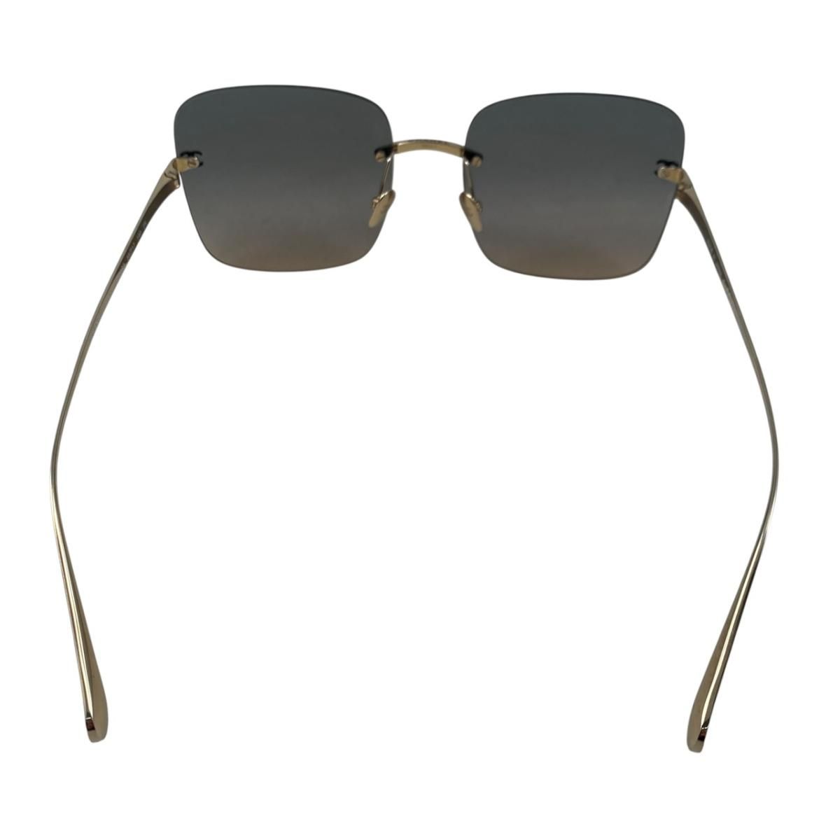 Chanel Sunglasses Rimless Square Titanium Gradient Lens Gold CC Logo Eyewear — view 4
