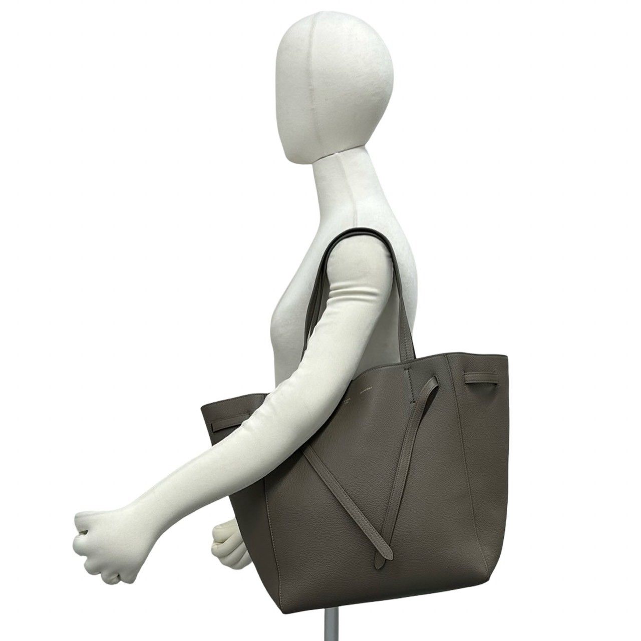 Celine Cabas Phantom Small Logo Leather Tote Shoulder Bag Gray — view 2