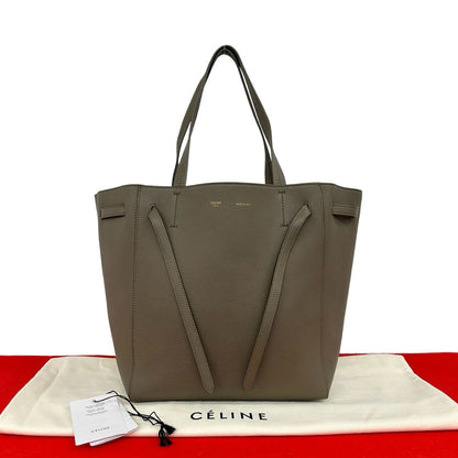 Celine Cabas Phantom Small Logo Leather Tote Shoulder Bag Gray