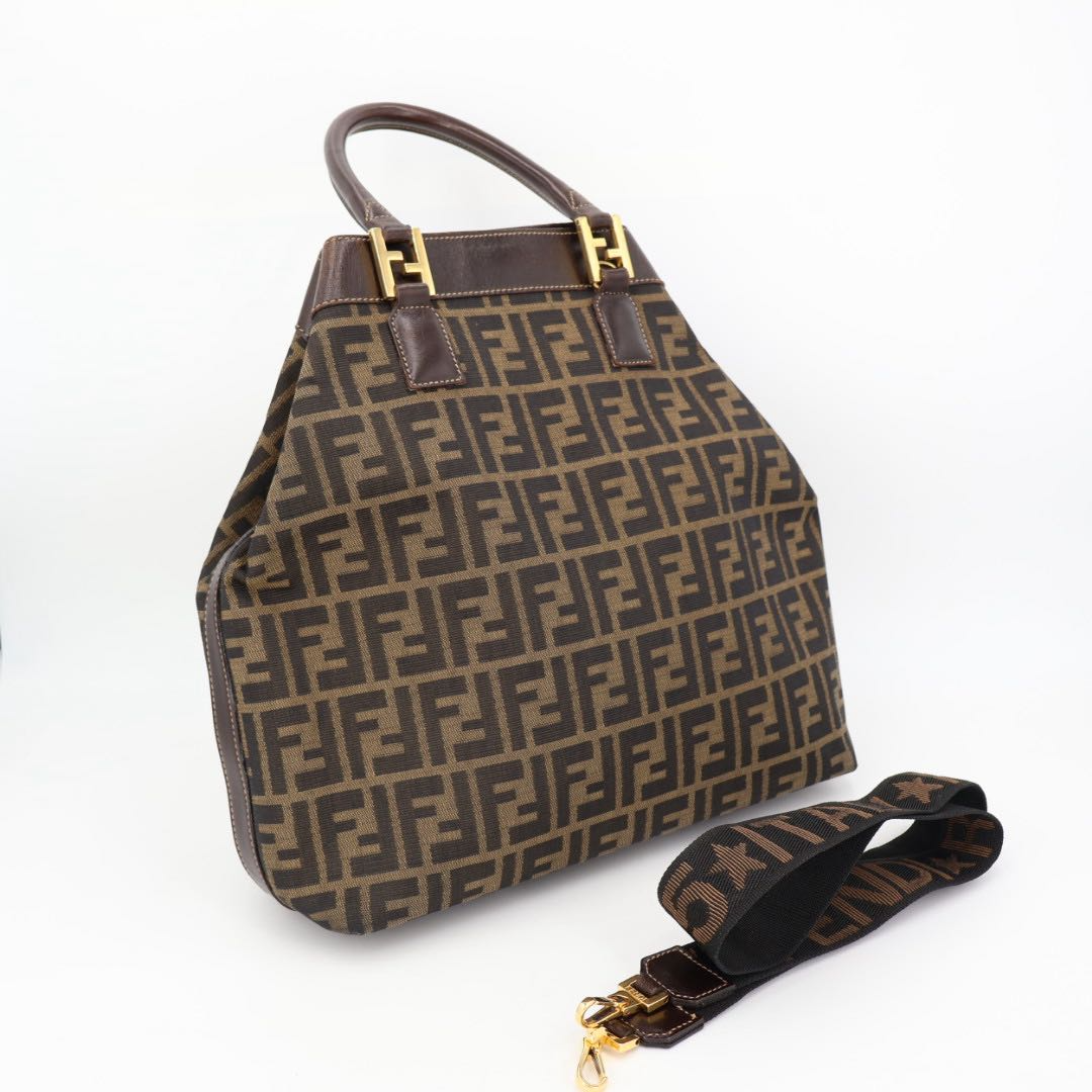 Fendi Zucca Pattern Tote Handbag