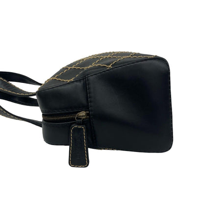 Chanel CC Logo Wild Stitch Lambskin Mini Boston Bag Black — view 5