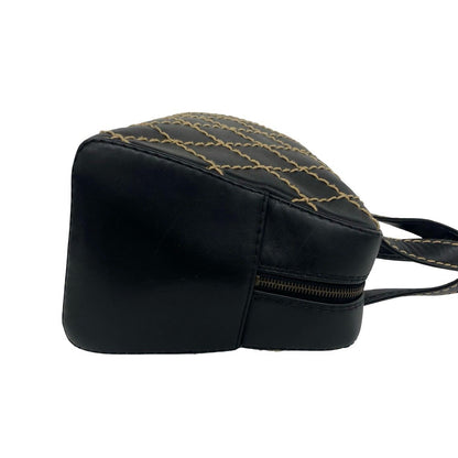Chanel CC Logo Wild Stitch Lambskin Mini Boston Bag Black — view 6
