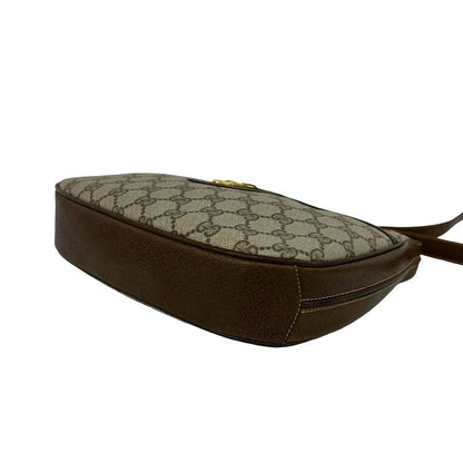 Gucci Vintage Sherry Line GG Pattern Logo Leather Shoulder Bag Brown Green — view 8
