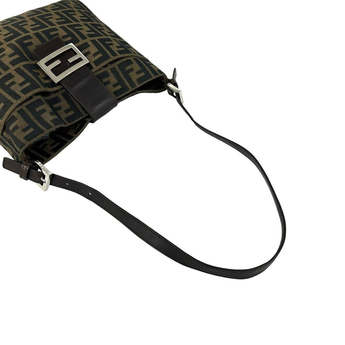 Fendi Vintage Zucca FF Pattern Canvas Leather Shoulder Bag Brown — view 4