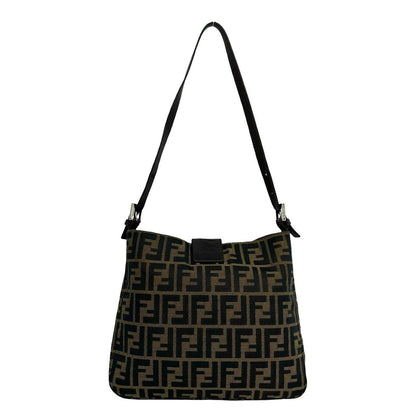 Fendi Vintage Zucca FF Pattern Canvas Leather Shoulder Bag Brown — view 3